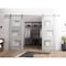 Sartodoors Sturdy Dbl Barn Door 36 x 80in, Light Grey Oak W/ Frosted Glass, SS 13FT Rail Hangers Heavy Set SETE6933DB-S-OAK-36 - alternate 2